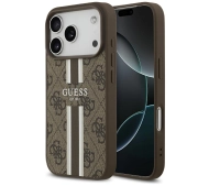 Guess 4G Printed Stripes MagSafe do iPhone 17 Pro Brązowy