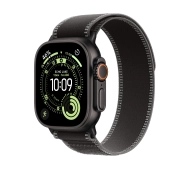 Apple Watch Ultra 3 GPS + Cellular koperta z tytanu Czarna 49mm Opaska Trail Czarna Rozmiar S/M