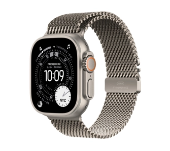 Apple Watch Ultra 3&nbsp;GPS + Cellular koperta z natural tytanu Szary 49mm Bransoleta mediolańska z natural tytanu Rozmiar L