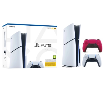 Konsola Sony PlayStation 5 Slim E Chassis (PS5) 1TB z napędem + Dodatkowy Pad Czerwony