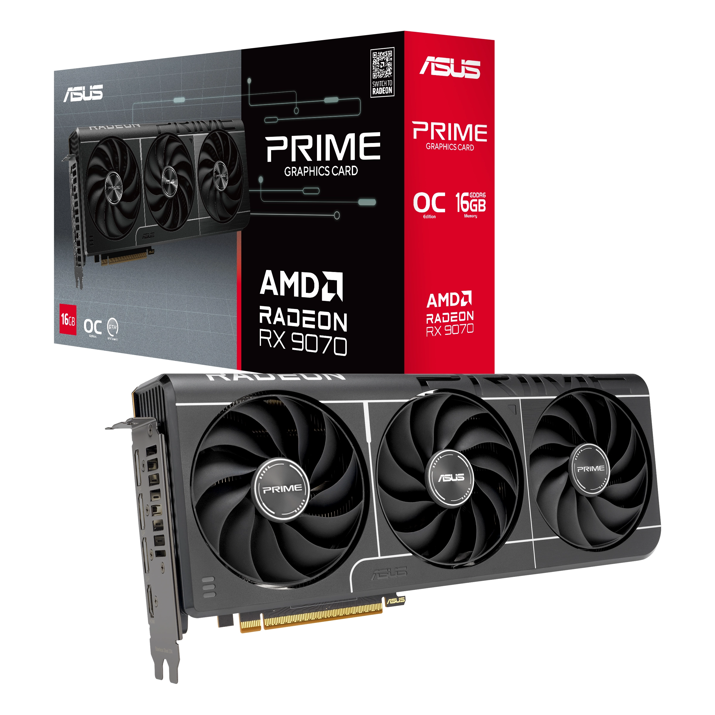 Karta graficzna ASUS Prime Radeon RX 9070 EVO OC Edition 16GB GDDR6 256bit FSR