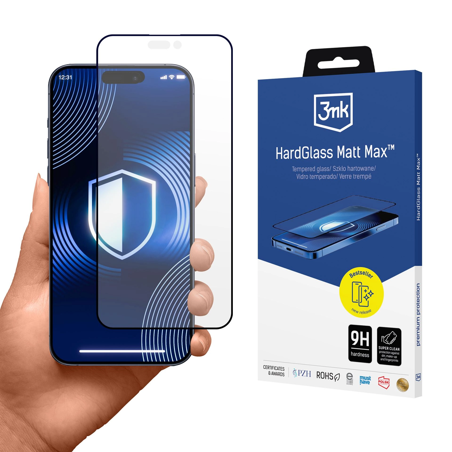 Szkło hartowane 3mk HardGlass Matt Max do iPhone 17 Pro