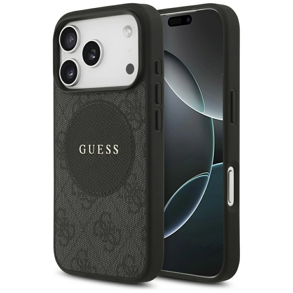 Etui Guess 4G Circle Classic Logo MagSafe do iPhone 17 Pro Czarny