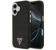Guess Glitter Triangle Logo MagSafe do iPhone 17 czarny