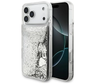 Guess Liq. Glitter Charms do iPhone 17 Pro Max srebrny