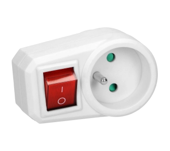 Gniazdo sieciowe Orno OR-AE-13188 Adapter z włącznikiem 1 gniazdo Biały