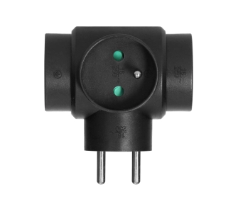 Rozgałęziacz Orno OR-AE-13184/B 3 gniazda Czarny