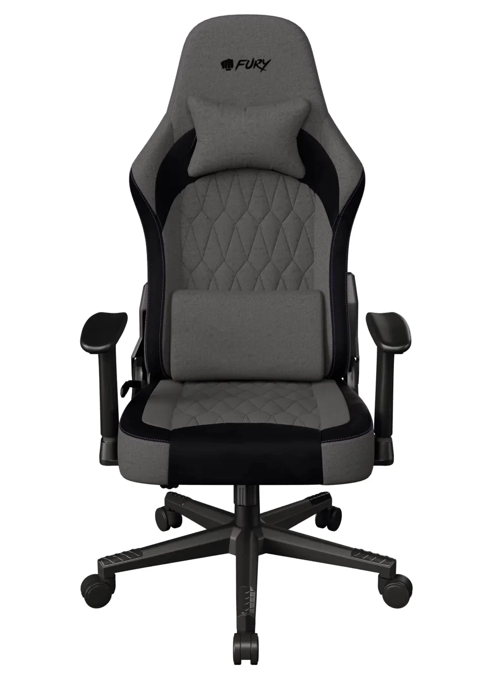 Fotel Fury Shinai S8 Gamingowy do 130kg Tkanina Szary