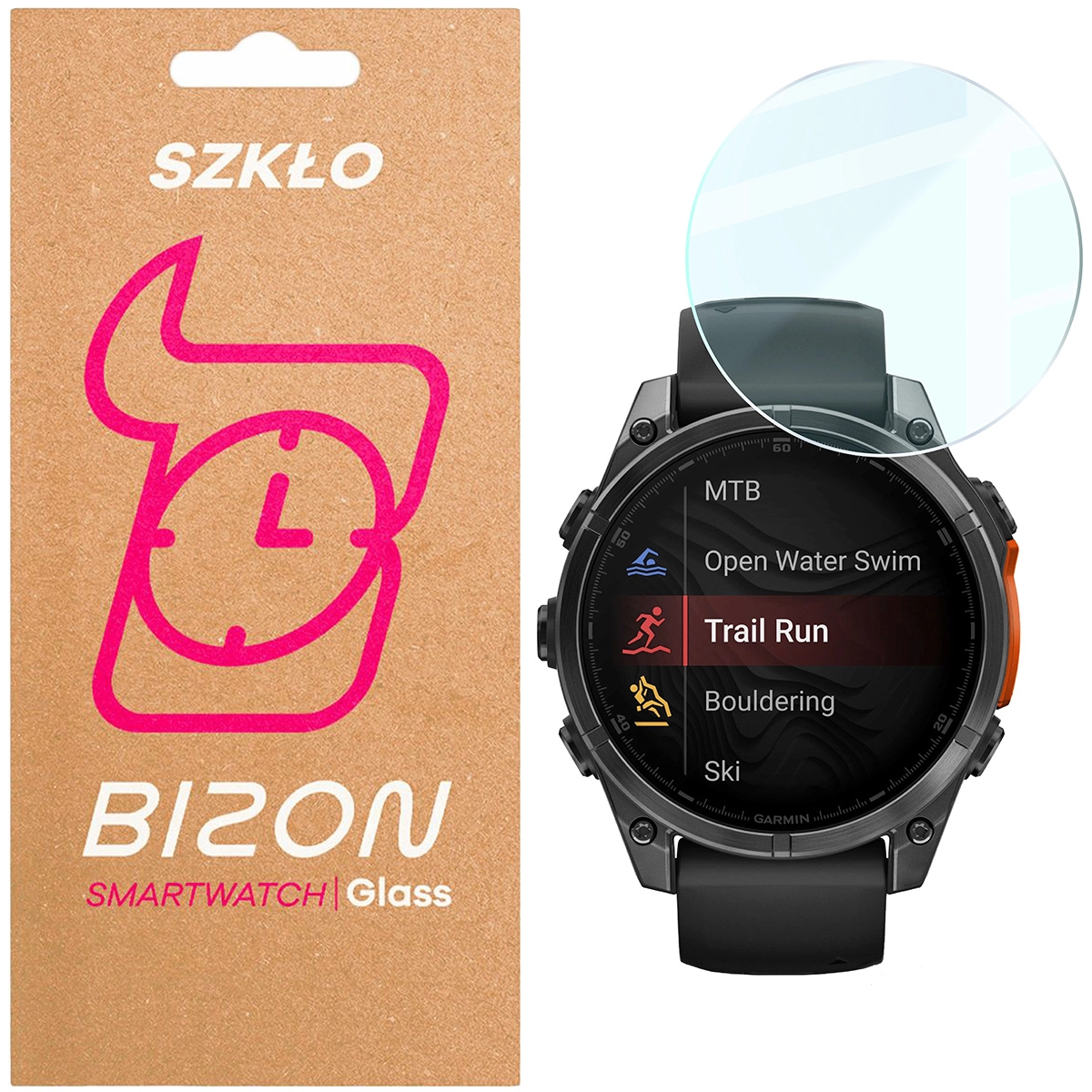 Szkło hartowane Bizon Watch Clear do Garmin Tactix 8 AMOLED 47mm