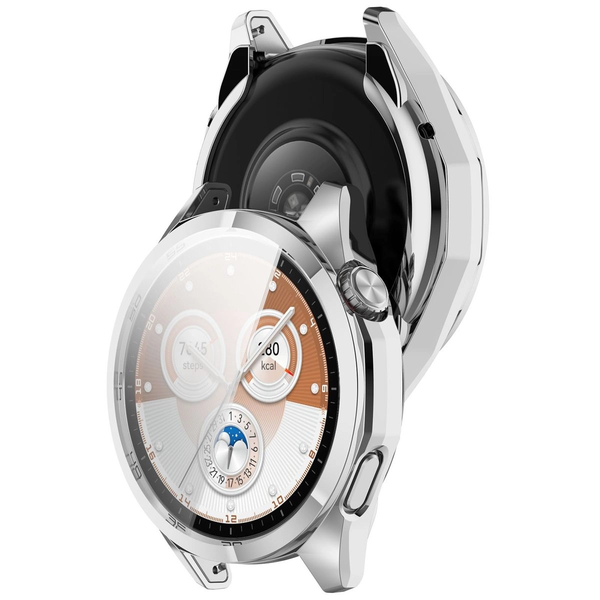 Nakładka na tarczę Bizon Felipe do Huawei Watch GT6 46 mm srebrny