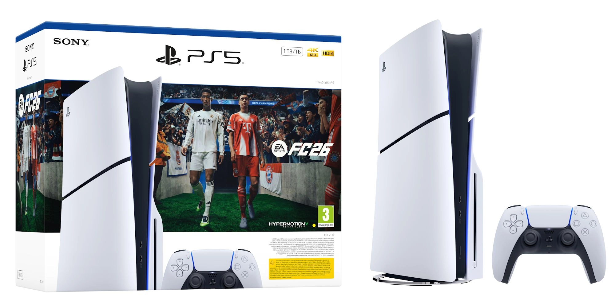 Konsola Sony PlayStation 5 Slim E Chassis (PS5) 1TB z napędem EA SPORTS FC 26 Bundle