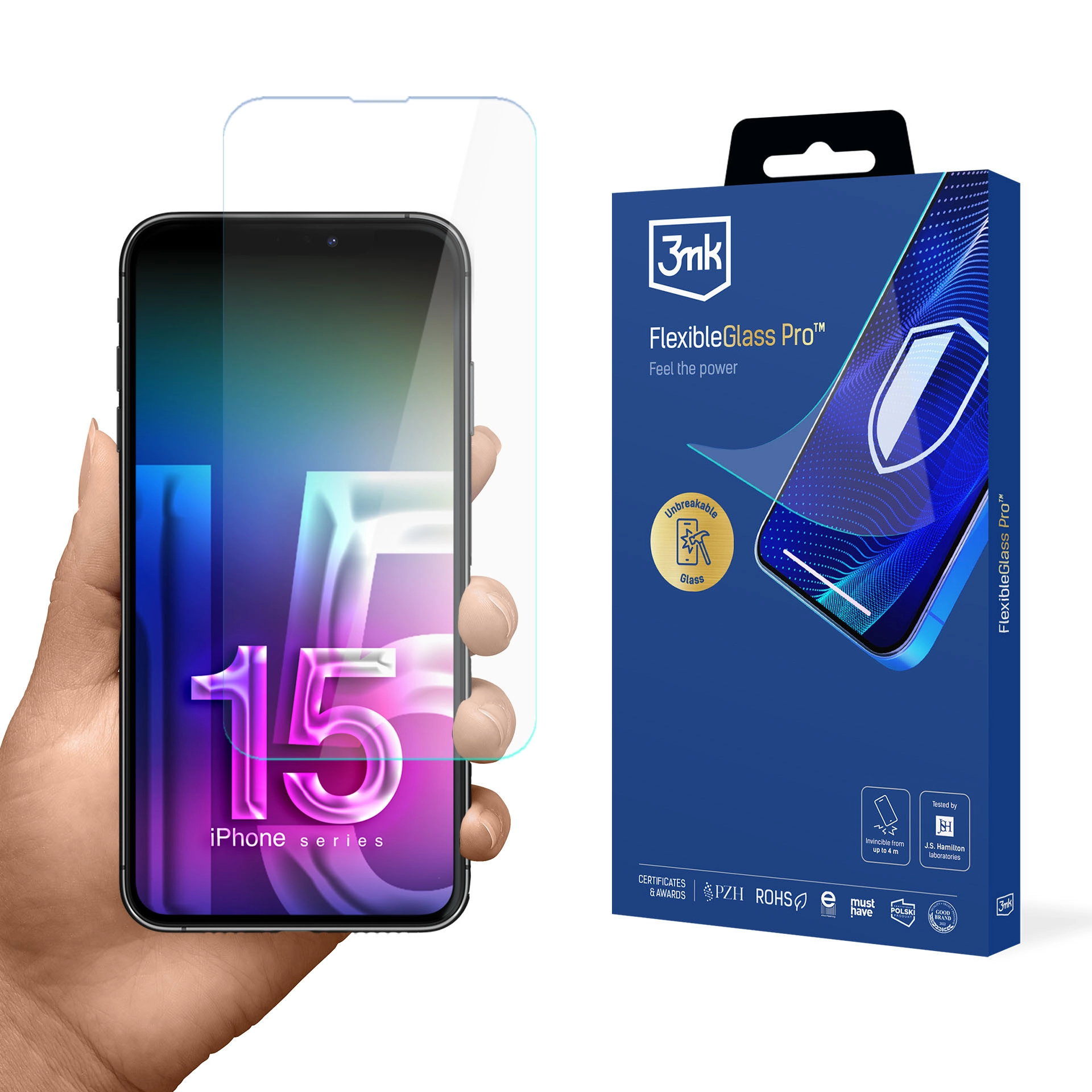 Szkło hybrydowe 3mk FlexibleGlass Pro do iPhone 15 Pro