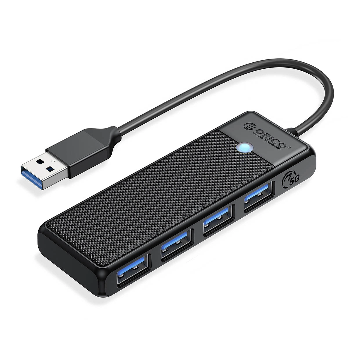 Hub USB Orico PAPW4A-U3-015-BK-BP 4xUSB-A 3.0 5Gbps Czarny