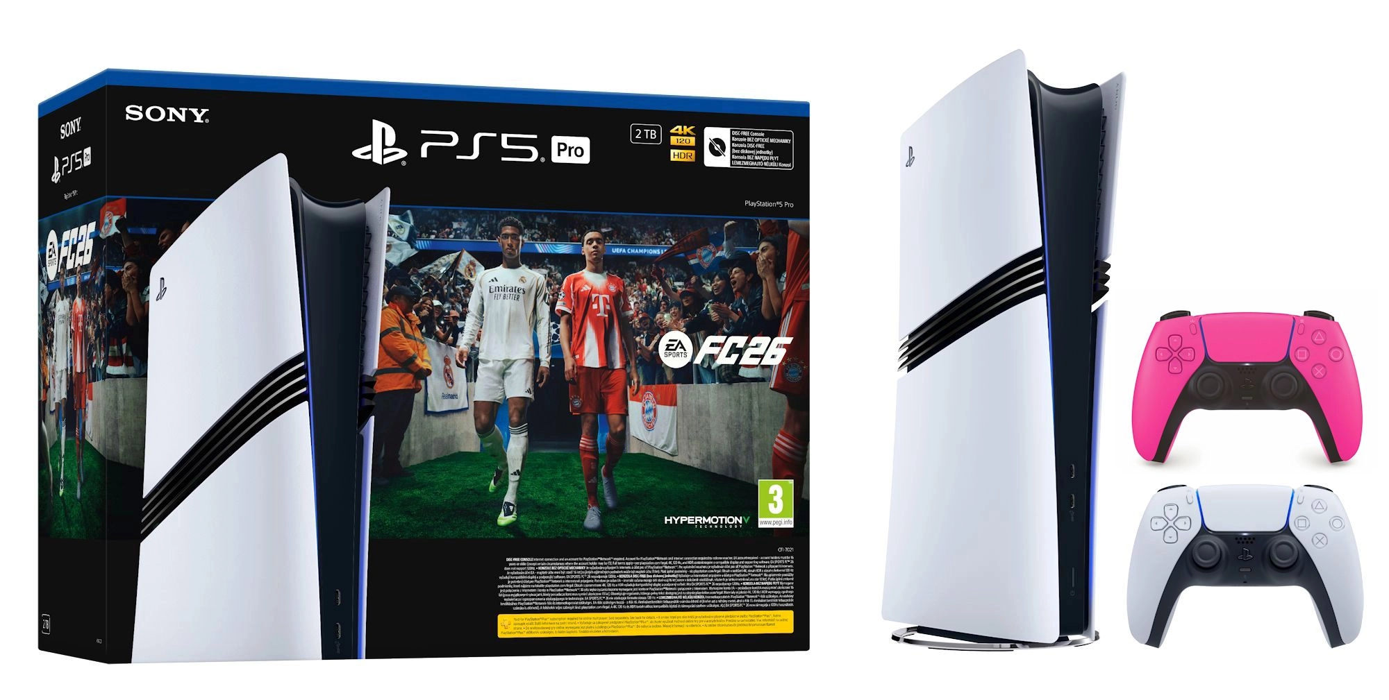 Konsola Sony PlayStation 5 Pro (PS5) 2TB EA SPORTS FC 26 Bundle + Dodatkowy Pad Różowy