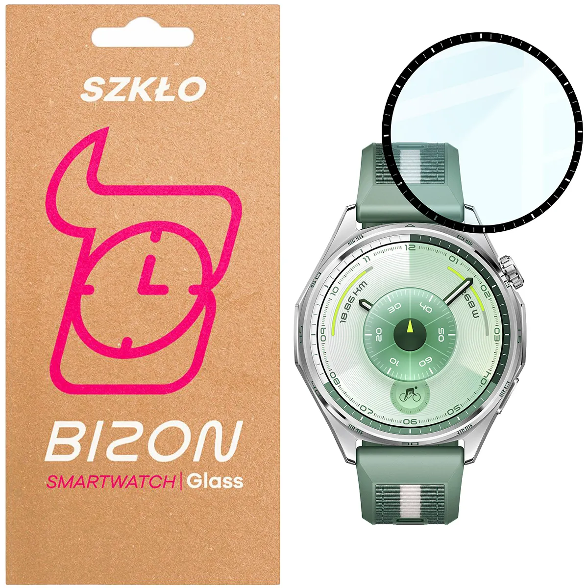 Szkło hybrydowe Bizon Edge Hybrid do Huawei Watch GT6 46mm