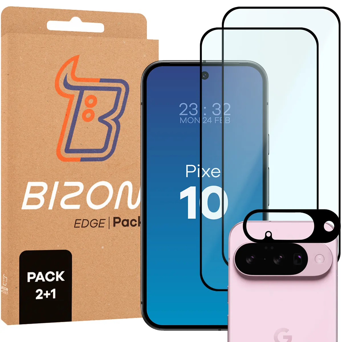 Zestaw ochronny Bizon 2x Szkło + szybka na aparat Edge 2 Pack do Google Pixel 10