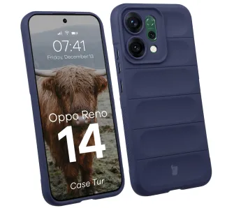 Etui Bizon Pancerne Tur do Oppo Reno 14 Granatowy