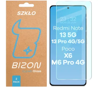 Szkło hartowane Bizon Clear Duo do Xiaomi POCO X6 / M6 Pro 4G / Xiaomi Redmi Note 13 5G / 13 Pro 4G/5G
