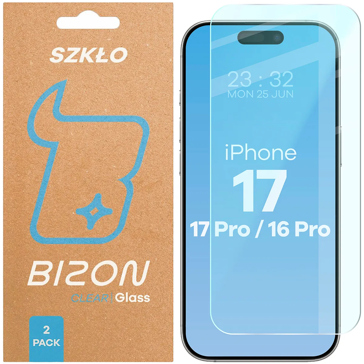 Szkło hartowane Bizon Clear Duo do iPhone 17 / 17 Pro / 16 Pro
