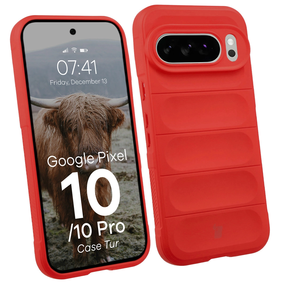 Etui Bizon Pancerne Tur do Google Pixel 10 / 10 Pro Czerwony