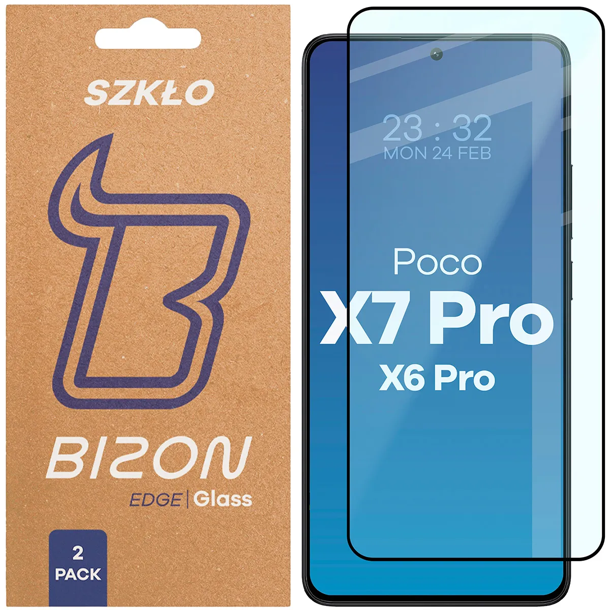 Szkło hartowane Bizon Edge Duo do Xiaomi POCO X6 Pro / Xiaomi POCO X7 Pro