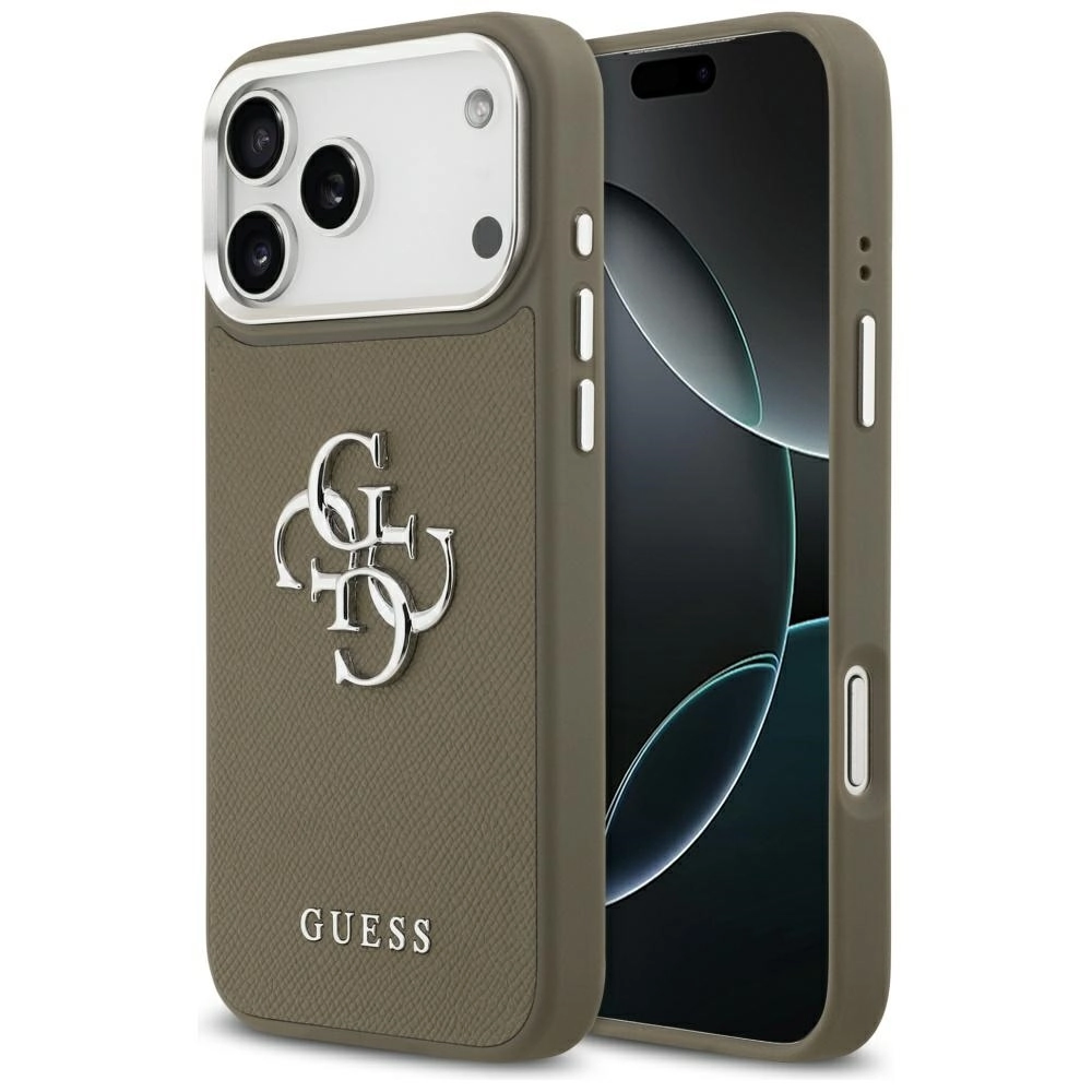 Etui Guess Grained Big 4G Classic Logo do iPhone 17 Pro Max Brązowy