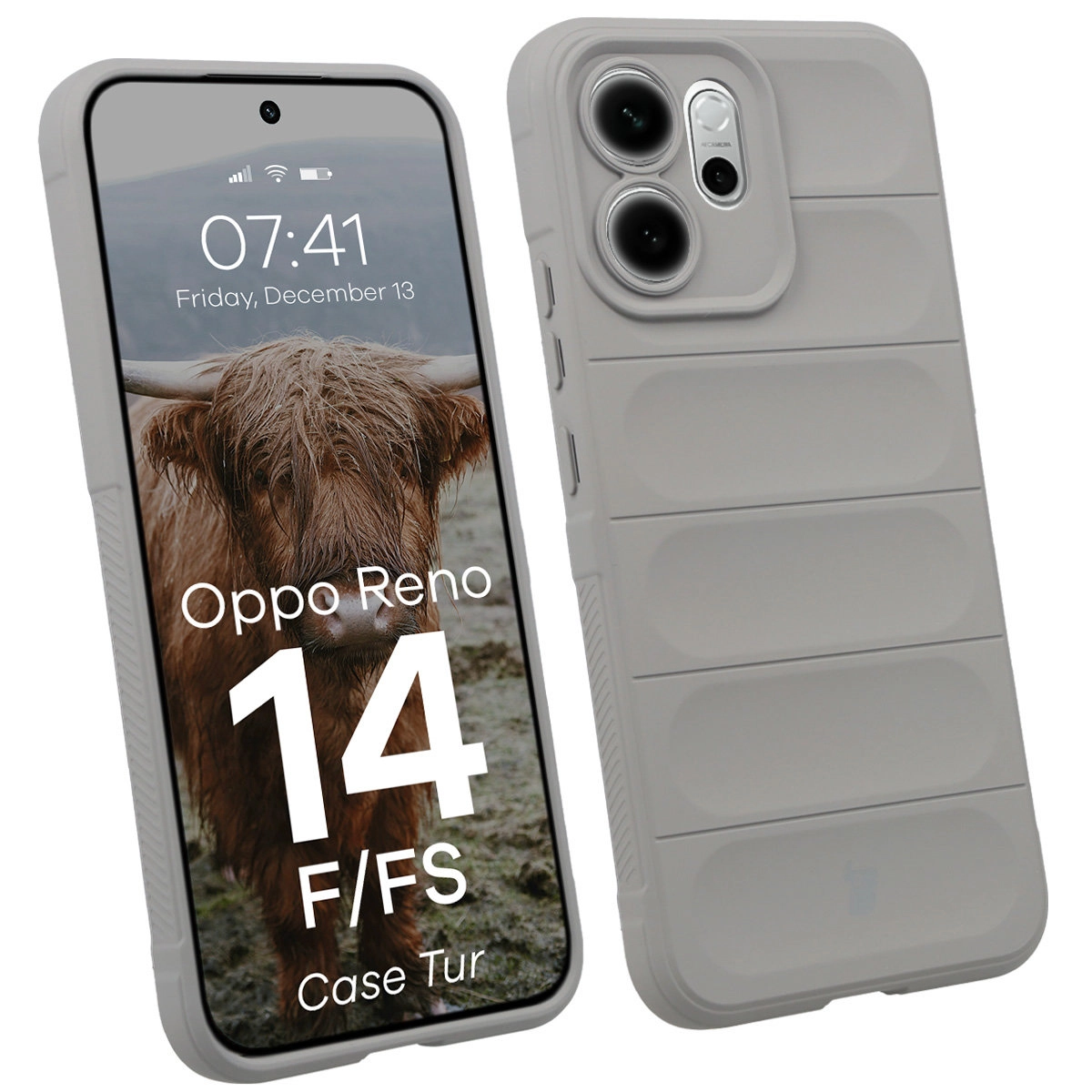 Bizon Pancerne Tur do Oppo Reno 14 F / FS Szary