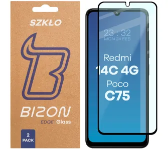Szkło hartowane Bizon Edge Duo do Xiaomi Redmi 14C 4G / Xiaomi POCO C75