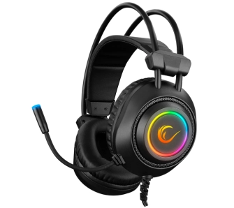 Słuchawki przewodowe z mikrofonem Rampage RM-K19 Raging Plus Nauszne Czarny