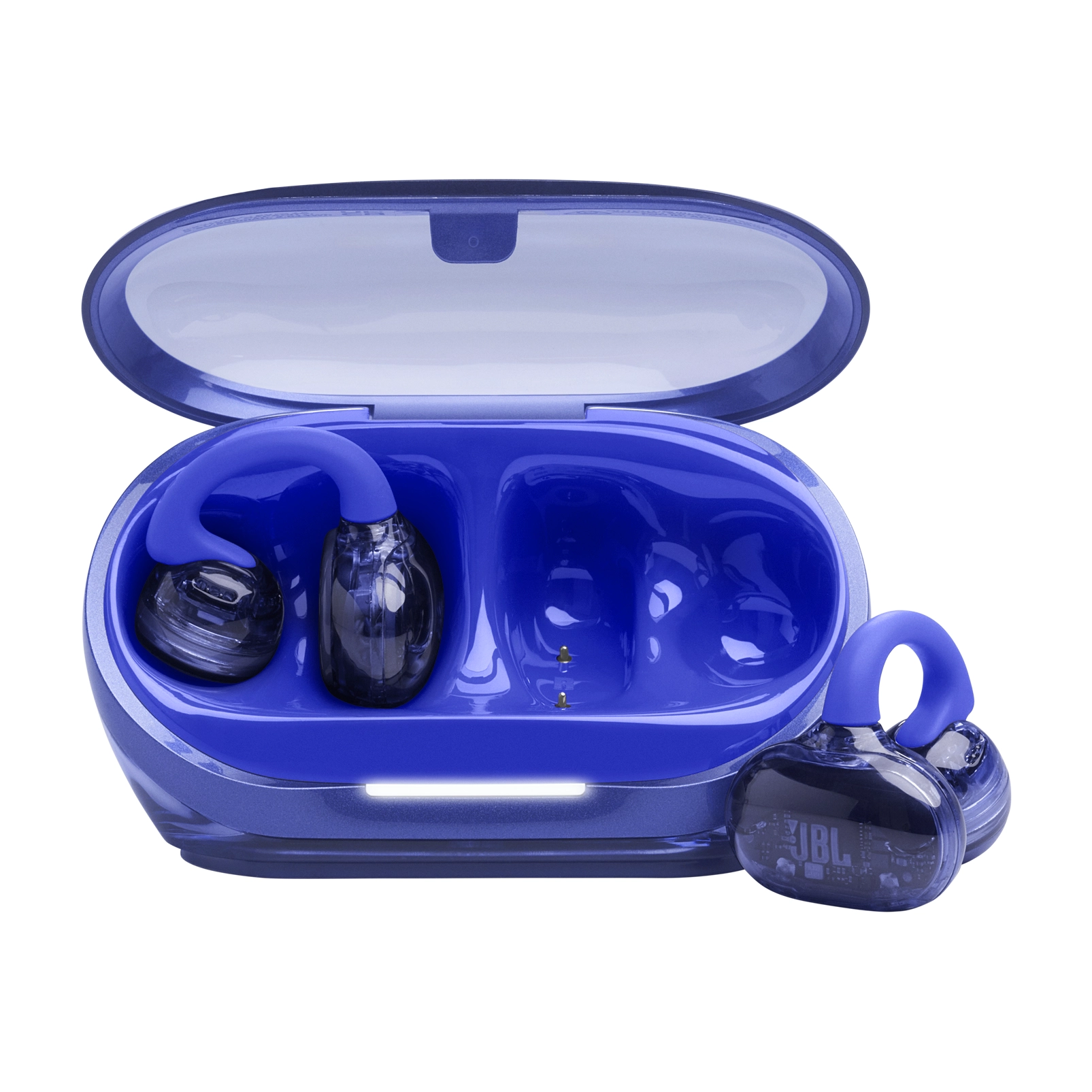 JBL Soundgear Clips Konstrukcja klipsa Przewodnictwo powietrzne Bluetooth 5.4 Funkcje AI Niebieski