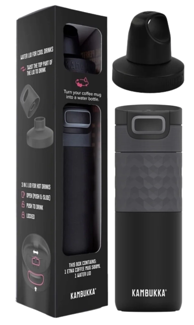 Kubek termiczny Kambukka Giftbox Etna Grip 0,5l Matte Black