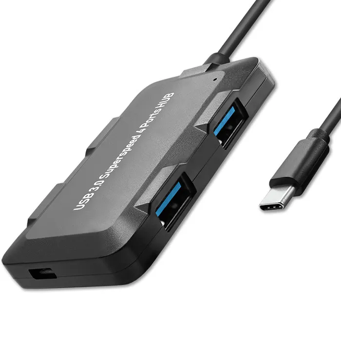 Hub USB Qoltec 50502 Adapter USB-C 3.1 5w1 4x USB 3.0 micro USB Czarny