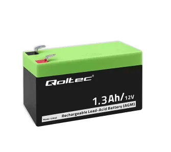 Akumulator Qoltec 53040 AGM 12V 1.3Ah Bezobsługowy Wydajny LongLife