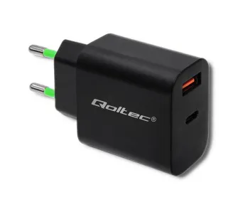 Ładowarka sieciowa Qoltec 51713 USB-A USB-C 18W Czarny
