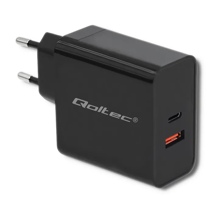 Ładowarka sieciowa Qoltec 51716 USB-A USB-C 63W Czarny