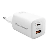 Qoltec 50765 GaN ULTRA USB-A USB-C 65W Biały