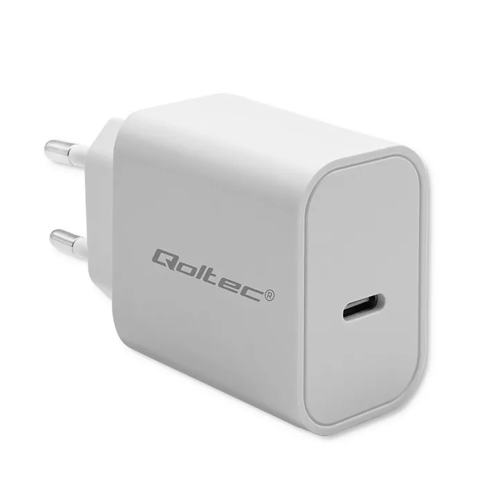 Ładowarka sieciowa Qoltec Super Quick PD USB-C 20W Biały