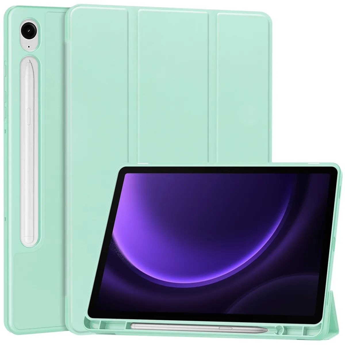 Etui na tablet Bizon Case Tab Lizard z klapką do Samsung Galaxy Tab S10 FE / S10 Lite / S9 / S9 FE Miętowy