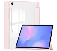 Bizon Case Tab Clear Matt z klapką do Samsung Galaxy Tab S10 FE Plus Różowy