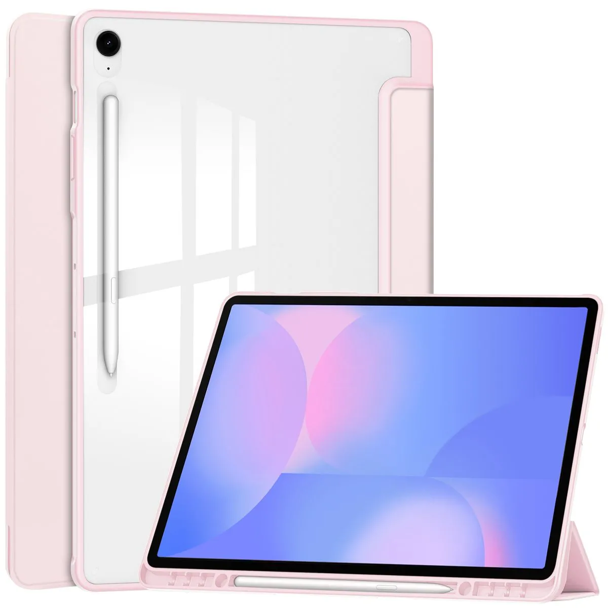 Etui na tablet Bizon Case Tab Clear Matt z klapką do Samsung Galaxy Tab S10 FE Plus Różowy