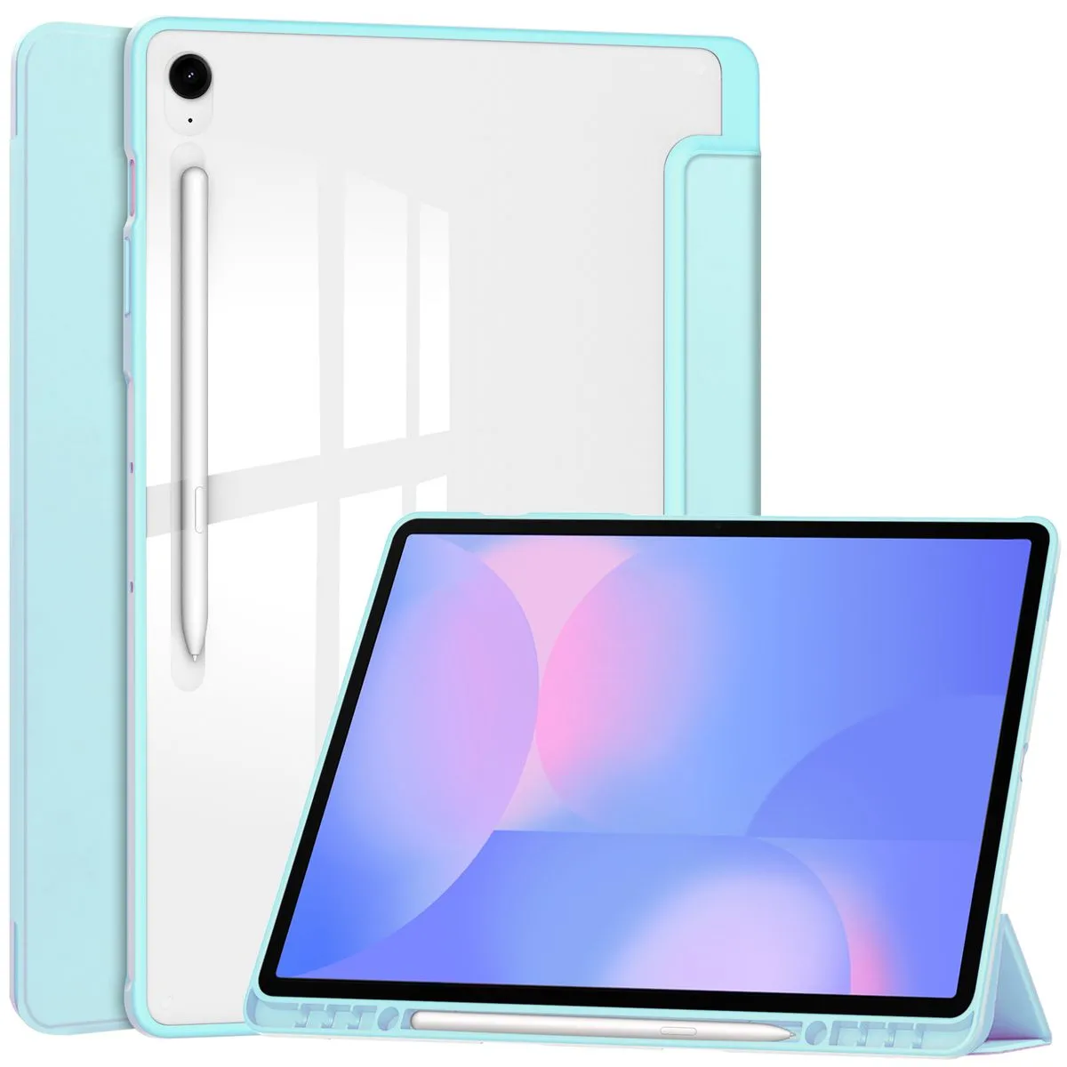 Etui na tablet Bizon Case Tab Clear Matt z klapką do Samsung Galaxy Tab S10 FE Plus Błękitny
