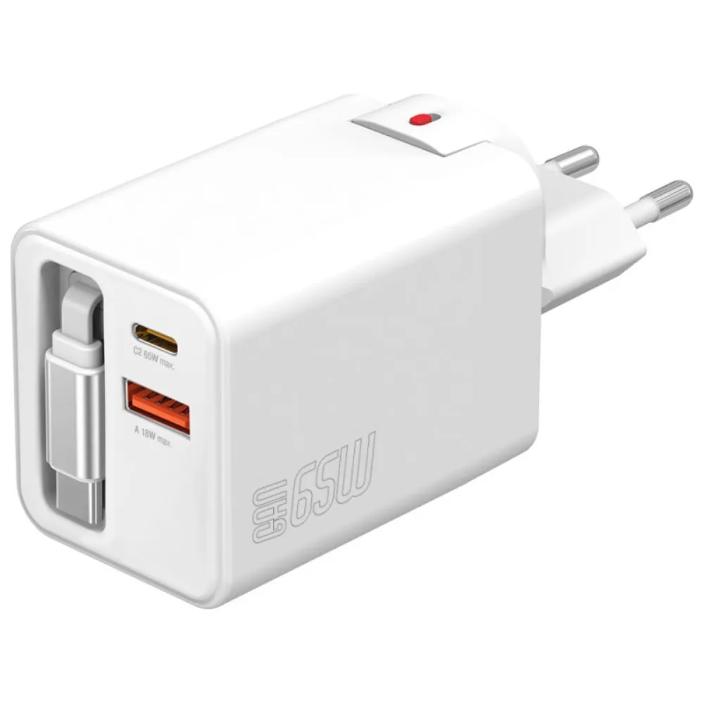 Ładowarka sieciowa 4smarts Flex Jojo GaN 2x USB-C USB-A 65W Biały