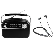 Manta RDI918B SOLAR 2 Radio FM Bluetooth Czarny + Słuchawki MNH02