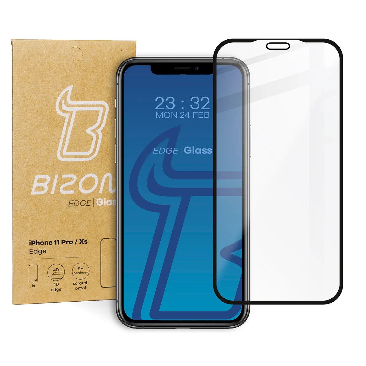 Szkło hartowane Bizon pełne Edge do iPhone 11 Pro / iPhone Xs