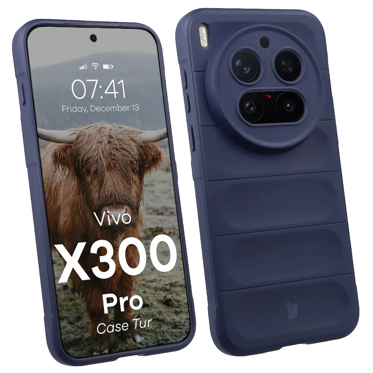 Etui Bizon Tur do Vivo X300 Pro Granatowy