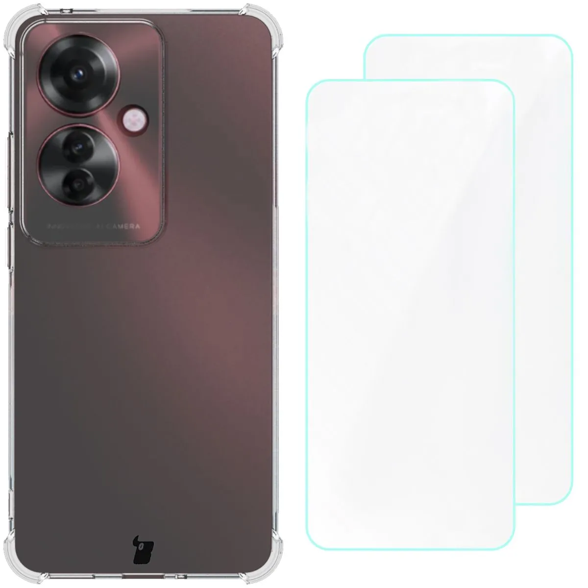 Bizon elastyczne etui + 2x folia Clear Pack do Oppo Reno11 F 5G