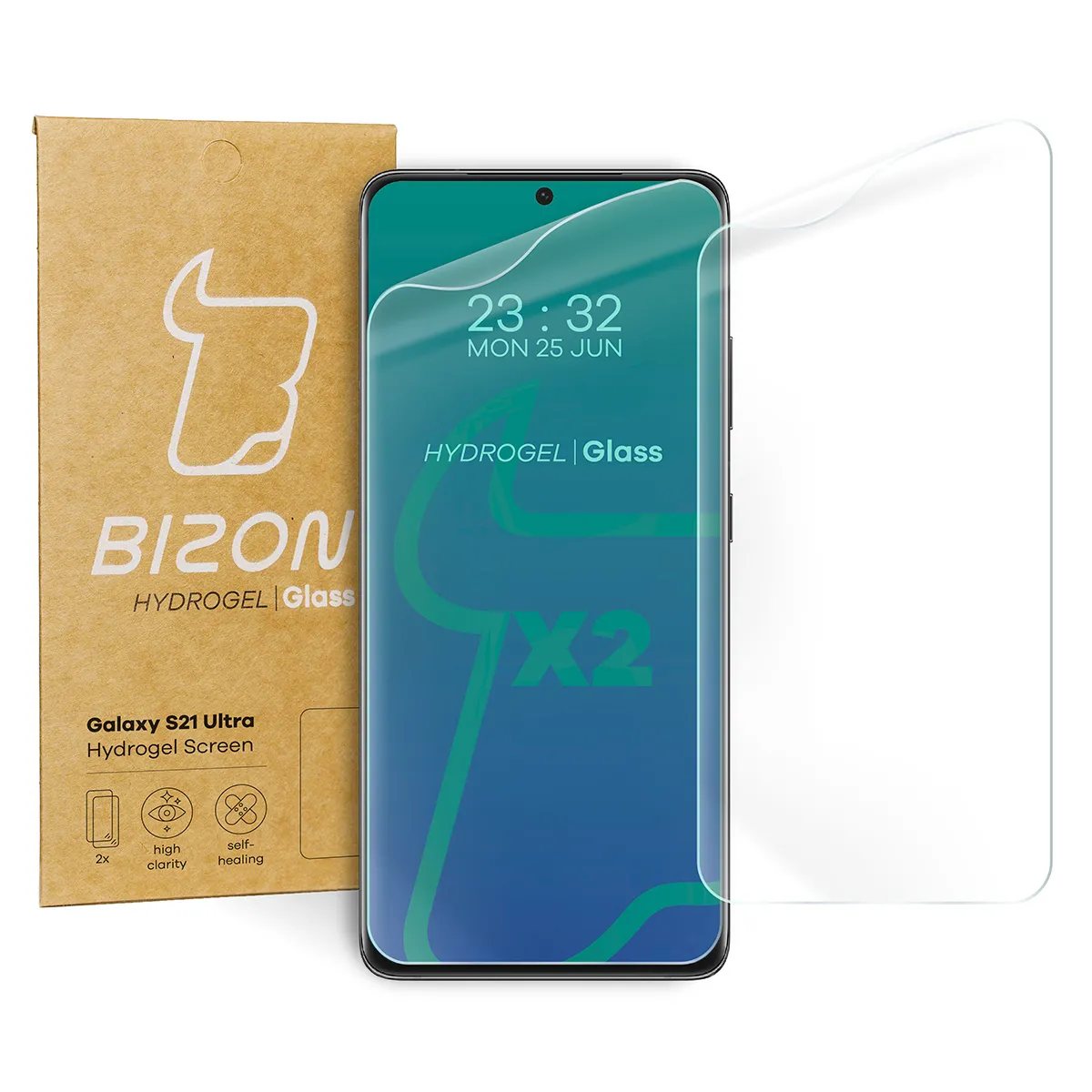 Folia hydrożelowa Bizon na ekran Hydrogel Front Duo do Samsung Galaxy S21 Ultra 2 sztuki