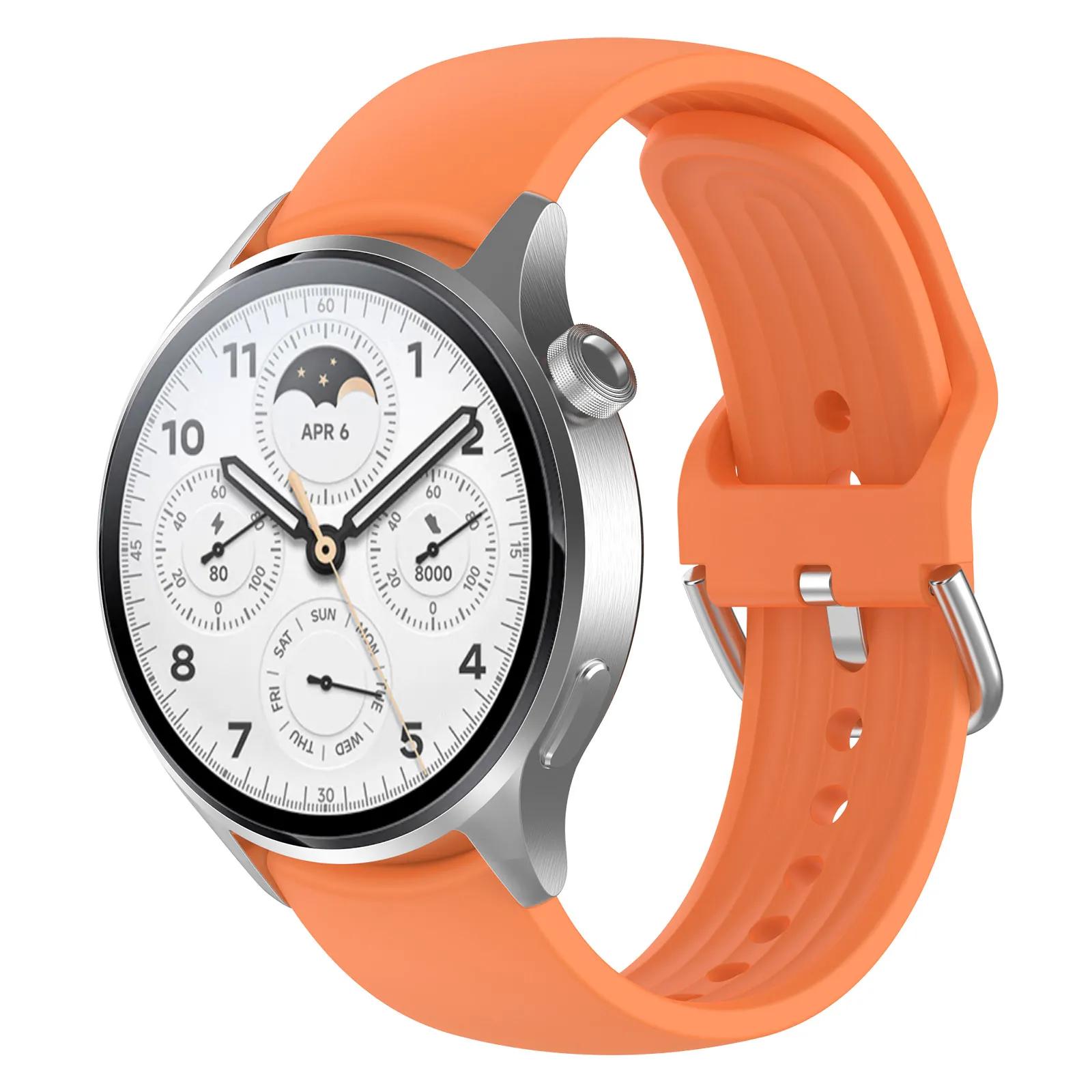 Pasek Bizon Strap Watch Silicone Pro do Xiaomi Watch S1 Pro Pomarańczowy