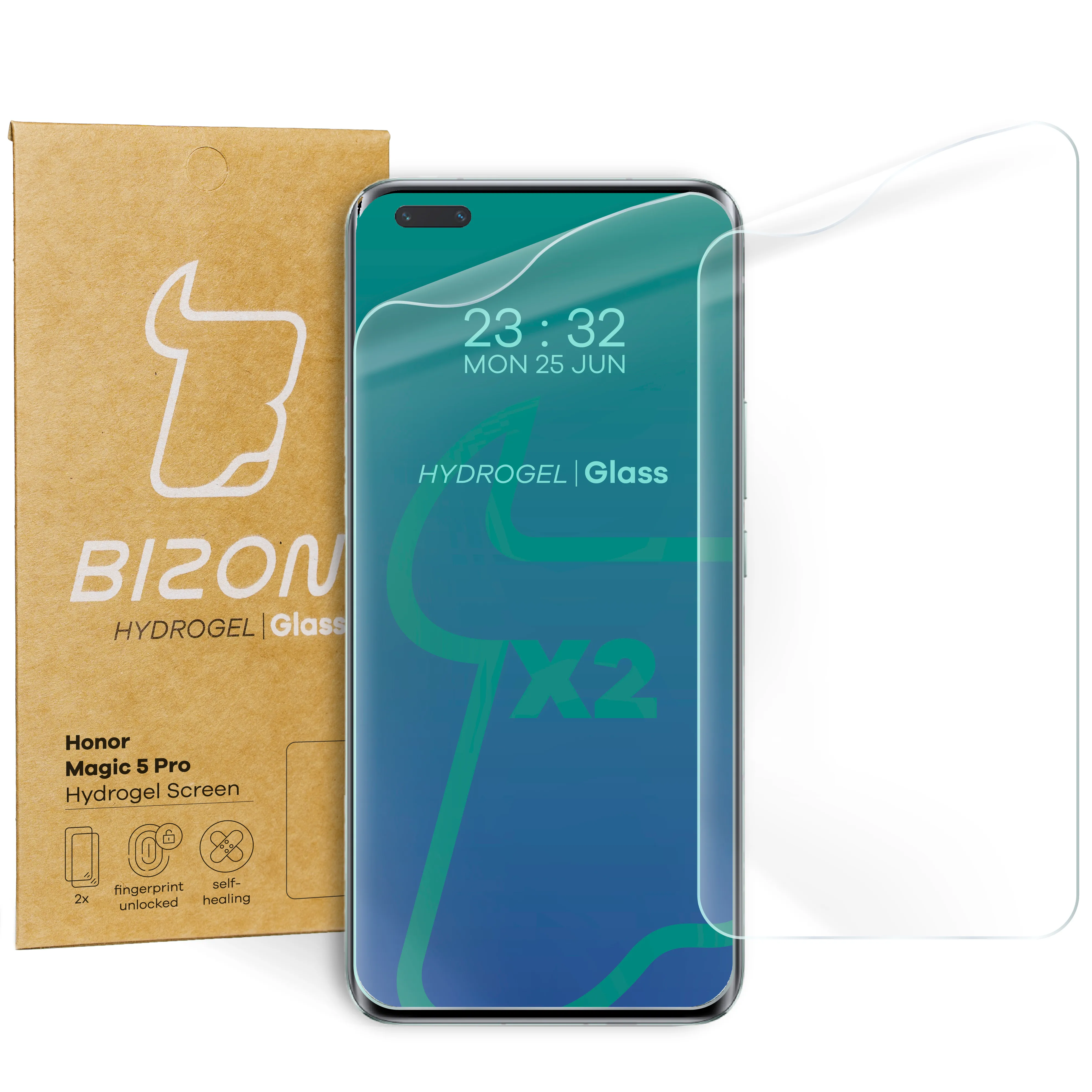 Folia hydrożelowa Bizon na ekran Hydrogel Front Duo do Honor Magic5 Lite 2 sztuki