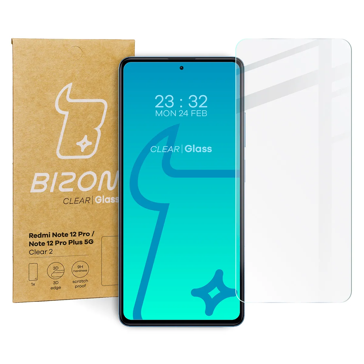 Szkło hartowane Bizon Clear 2 do Xiaomi Redmi Note 12 Pro 5G / 12 Pro+ 5G